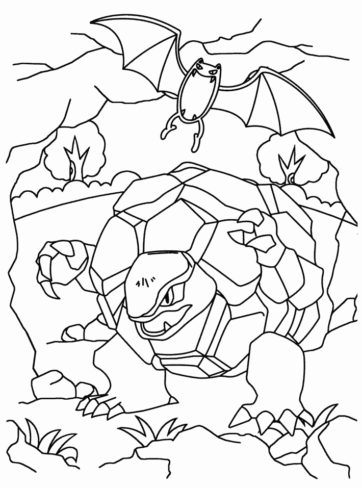 Plansa de colorat cu Pokemon 76 74